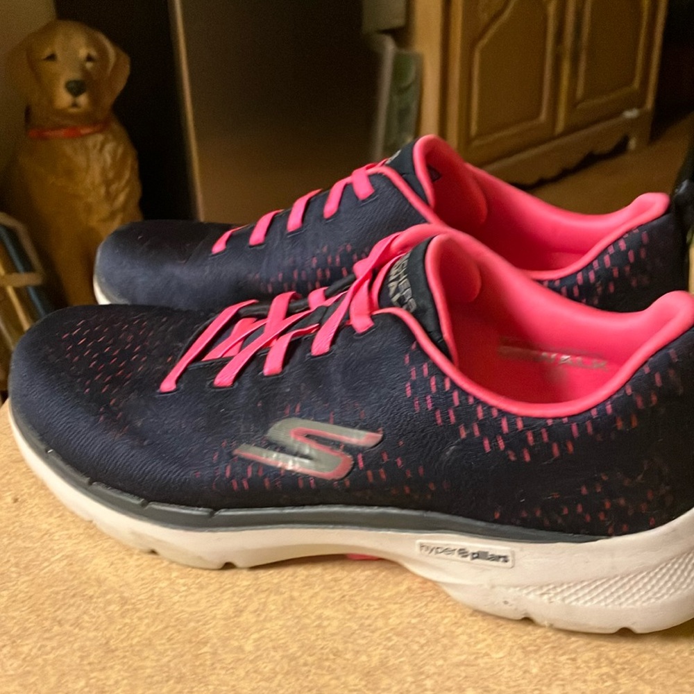 Skechers 9.5 Navy slip-on-wore once